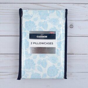 Cannon Pillow Cases Standard Blue Paisley Floral Set of 2